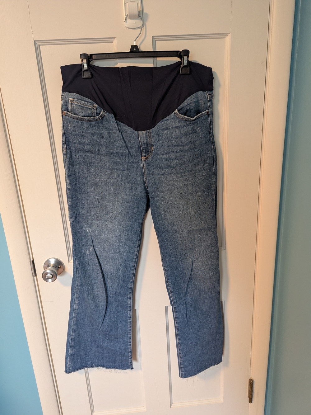 Pinkblush Navy Panel Blue Straight-Leg Maternity Jeans